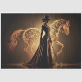 Seda Folha de Papel Tecidual Equestre-Gótico-Equestre V