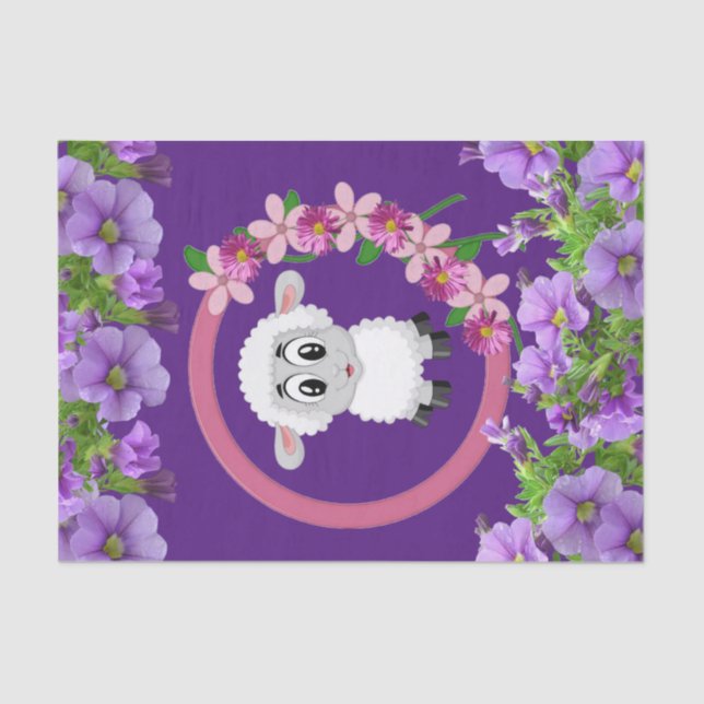 Seda Folha de Papel Tecidual Roxo (Frente )