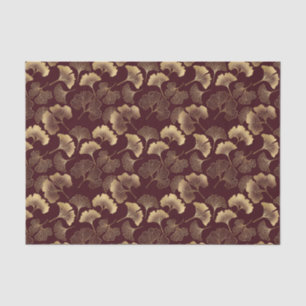Seda Folhas de Ginkgo Douradas em Papel Botânico Elegan
