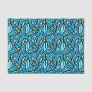 Seda Folhas de Papel Tecido Azul