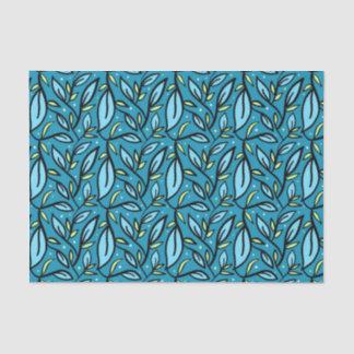 Seda Folhas de Papel Tecido Azul