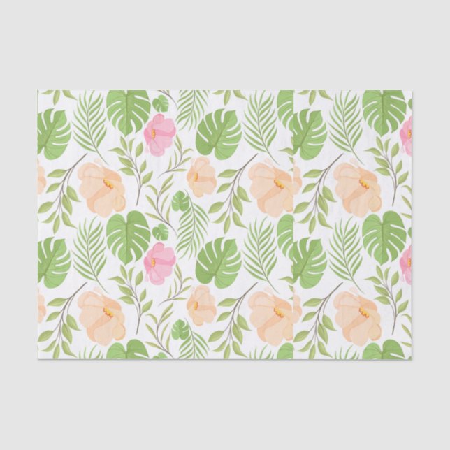 Seda Folhas e Flores de Papel Tecido, Presente Botânico (Frente )