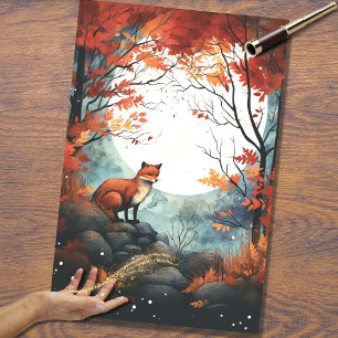 Seda Fox no Luar 5 Papel de Decoupage