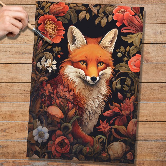 Seda Fox no Papel de Decoupage de Tapeçaria 4 (Criador carregado)