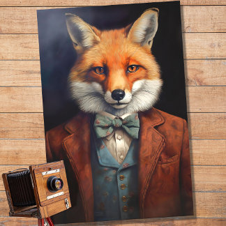 Seda Fox no Traje 1 Papel de Decoupage