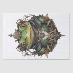 Seda Froggie Sapo Steampunk, Papel Tecido de Desligamen