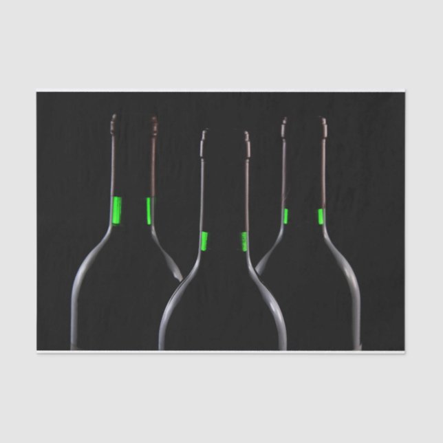 Seda Garrafas de vinho Papel de tecidos pretos (Frente )