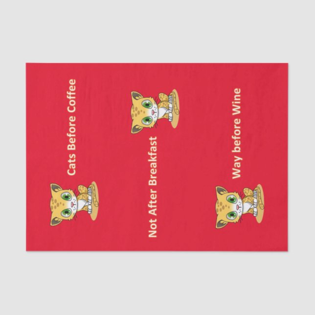 Seda Gatinhos De Papel Tecido Antes De Vinho De Café (Frente )