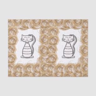 Seda Gato decorativo do lenço de papel