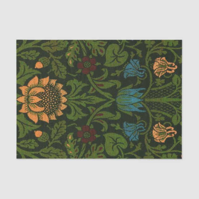 Seda girassol e lenço de papel de William Morris das (Frente )