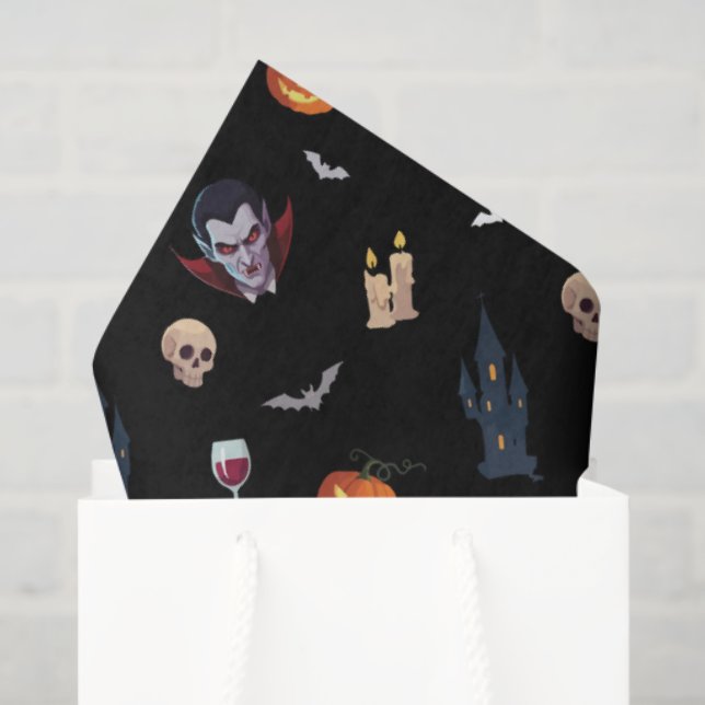 Seda 🧛 ‍ ♂️ Gótico Papel de Tecido Negro 🎃 🖤 (Sacola de presentes)