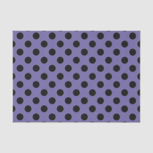 Seda Grande lenço de papel roxo & preto das bolinhas