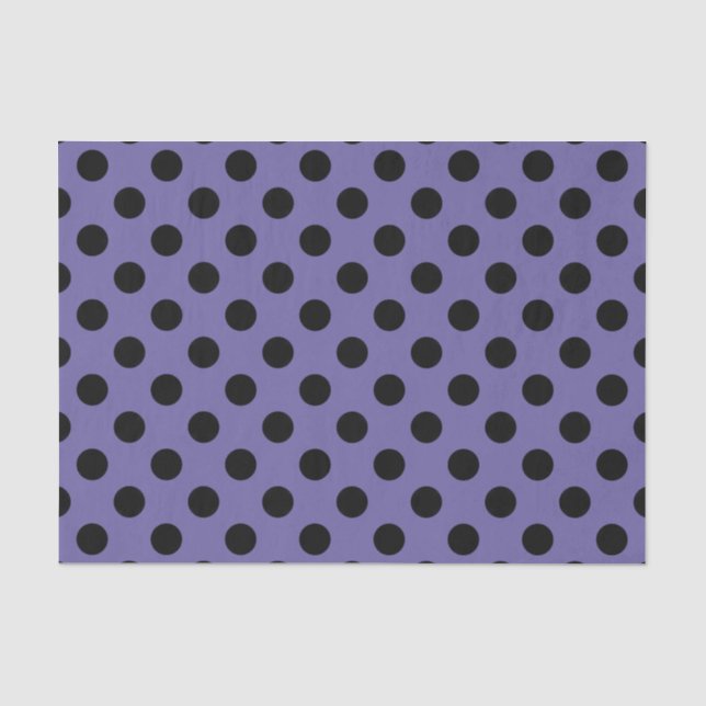 Seda Grande lenço de papel roxo & preto das bolinhas (Frente )