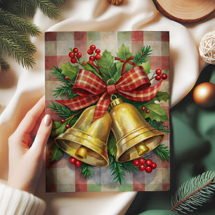 Seda Guirlanda de sinos de Natal sem tempo em papel de 