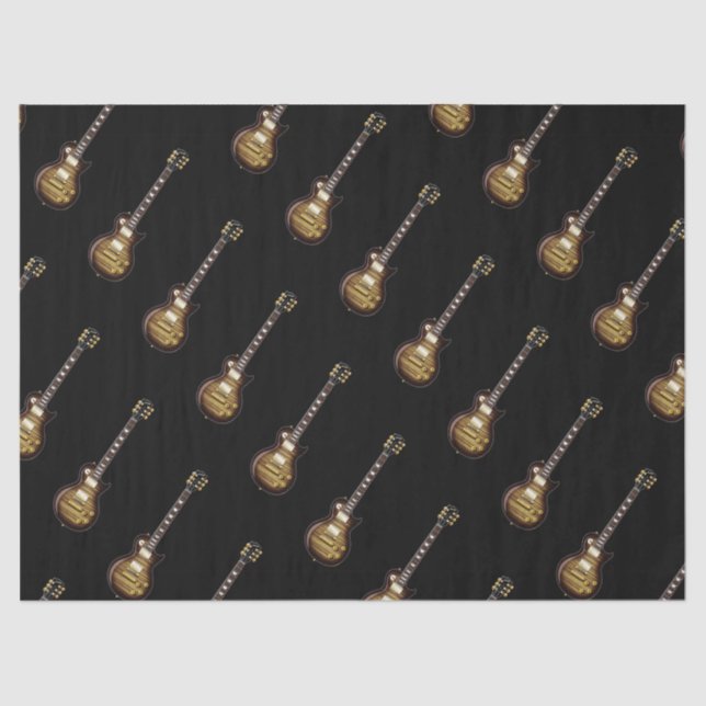 Seda Guitarra no lenço de papel preto (Frente )