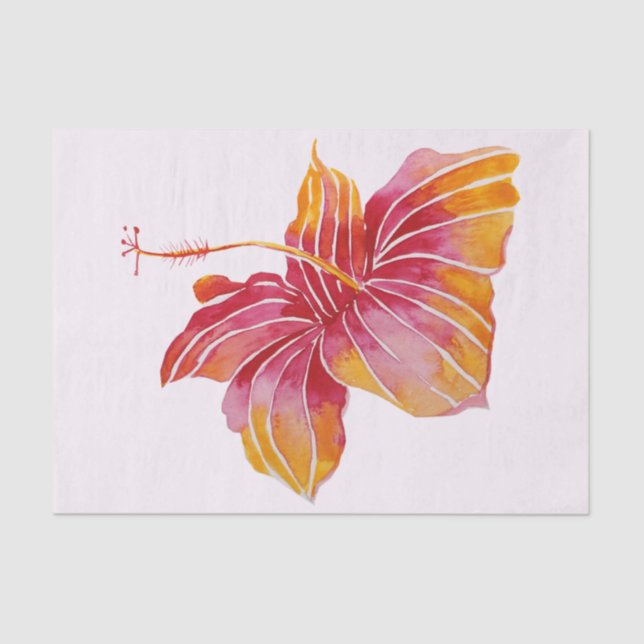 Seda Hibiscus Flower de 10 lb, Papel Tecido, Branco (Frente )