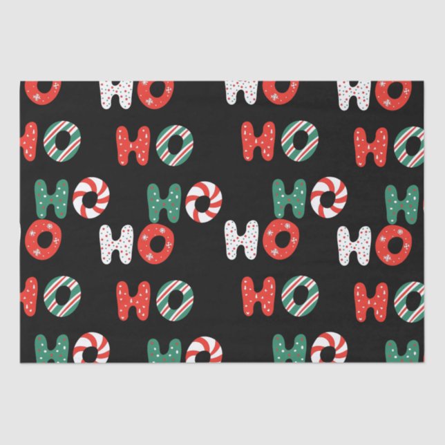 Seda Ho Ho Ho Papel Tecido de Natal (Frente )