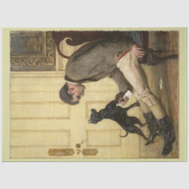 Seda Homem e seu papel de decoupage de cachorro