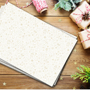 Seda Ícones de Natal do ouro Envolvendo Papel Tecido