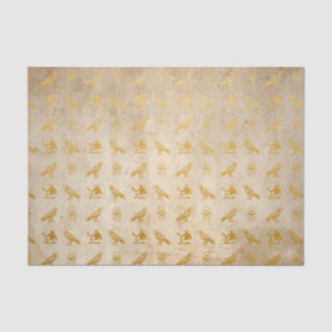 Seda Impressão de papel egípcio Dourado do vintage