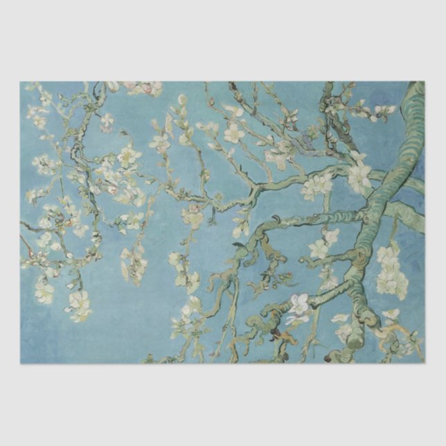 Seda Impressão de Papel Tecido Van Gogh Almond Blossomo (Frente )