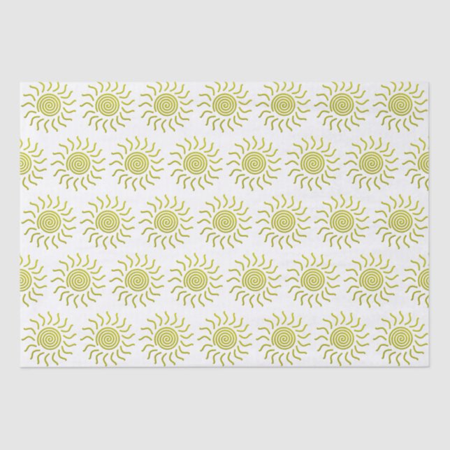 Seda Impressão de Sol Amarelo Cortado de Papel (Frente )