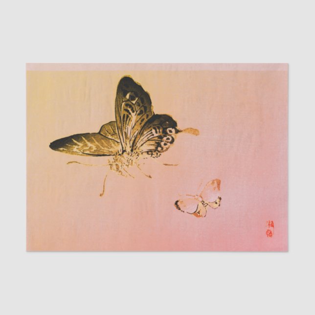 Seda Impressão japonês da borboleta do lenço de papel (Frente )