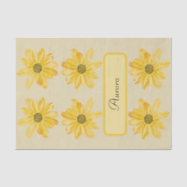 Seda Invólucro de Papel Floral Amarelo Personalizado