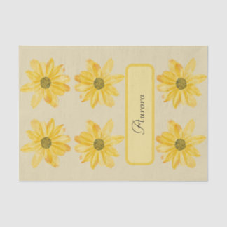 Seda Invólucro de Papel Floral Amarelo Personalizado