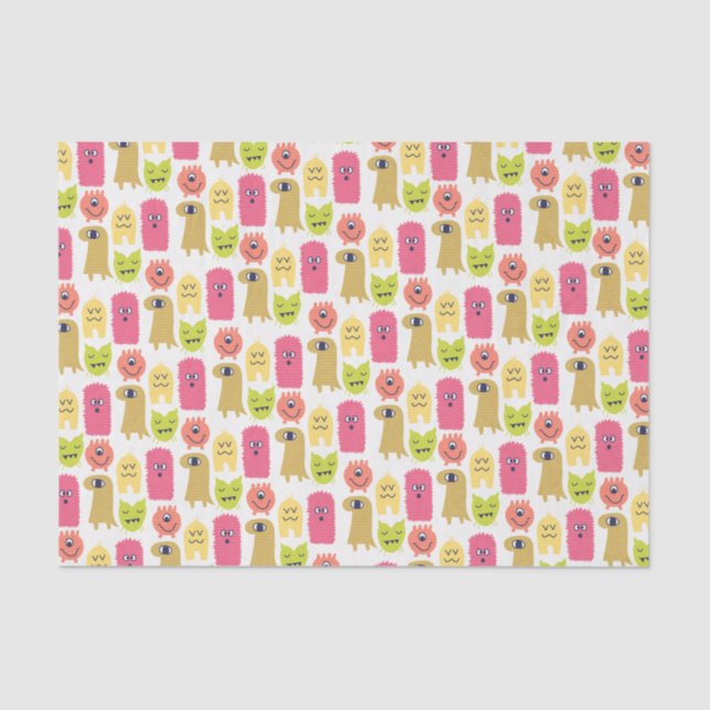 Seda Kawaii Monster Birthday - Papel de Tecido (Frente )