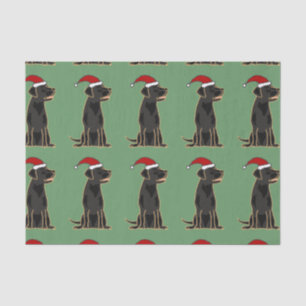 Seda Labrador preto no lenço de papel do Natal do