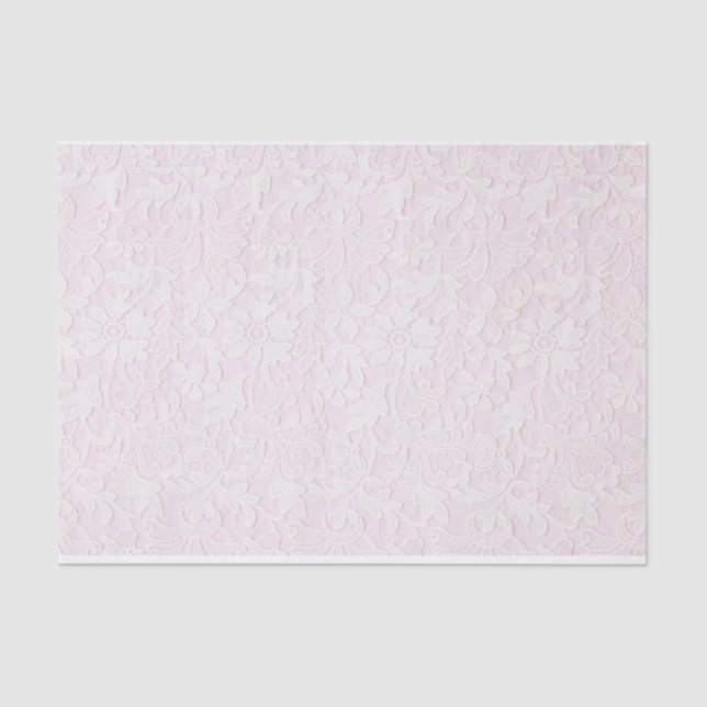 Seda Laço branco no rosa, 10" x 15" lenço de papel (Frente )