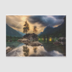 Seda Lago Sunset Mounts 2 Papel Tecido de Decoupage