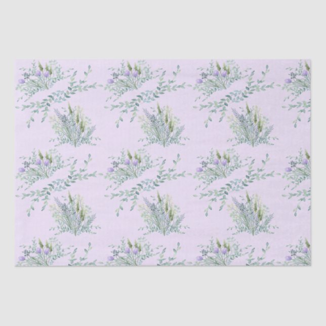 Seda Lavanda de plantas com flores selvagens Papel de t (Frente )