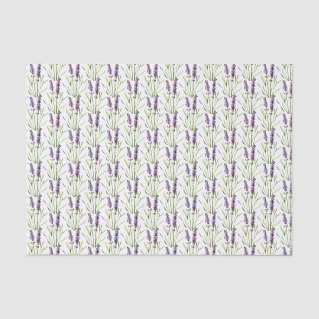 Seda Lavanda francesa Vintage - Papel de pequeno Impres (Frente )