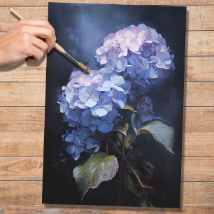 Seda Lavanda Hydrangea 1 Papel de Decoupage