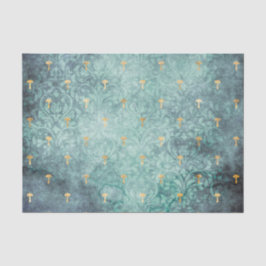 Seda Lave azul com papel de dissociação Dourado para co