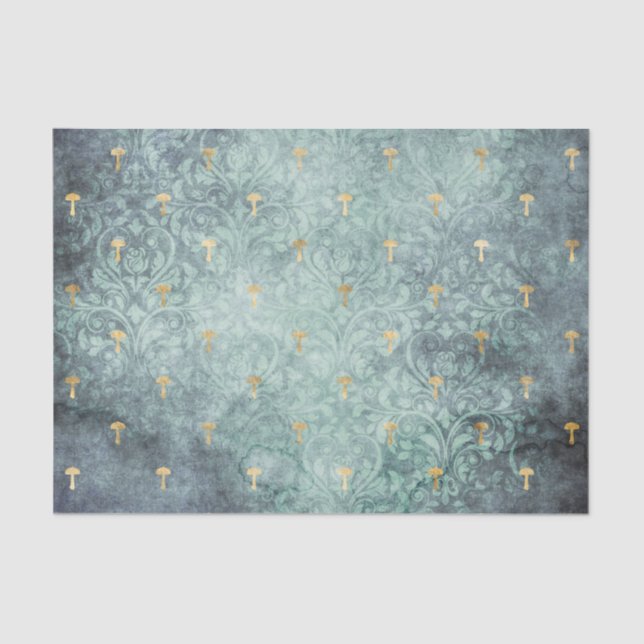 Seda Lave azul com papel de dissociação Dourado para co (Frente )