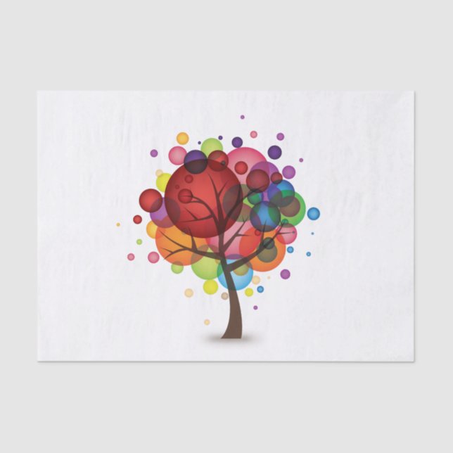 Seda Lenço de papel abstrato da árvore do balão (Frente )