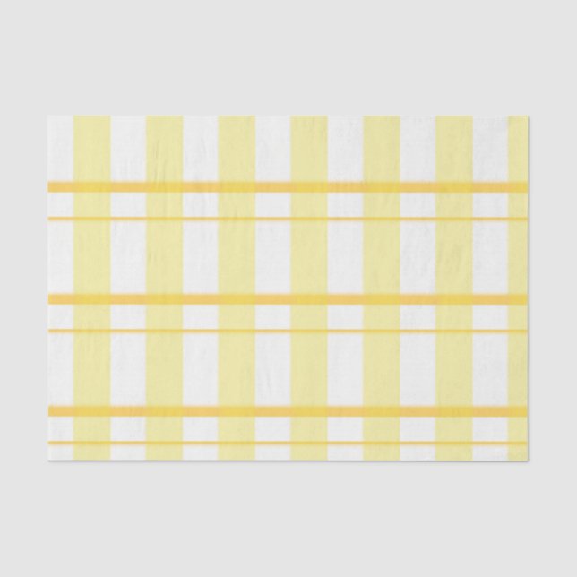 Seda Lenço de papel amarelo da xadrez (Frente )