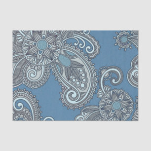 Seda Lenço de papel azul de Paisley