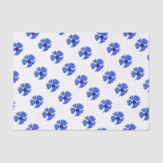 Seda Lenço de papel azul do Cornflower (Frente )