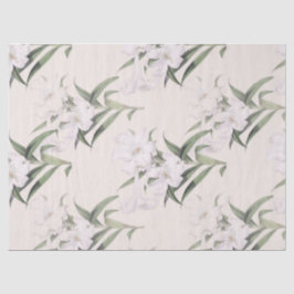 Seda Lenço de papel botânico das diagonais do lírio de