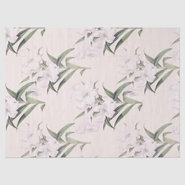 Seda Lenço de papel botânico das diagonais do lírio de (Frente )