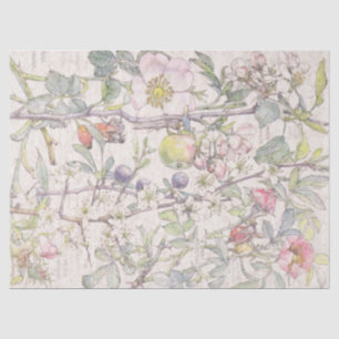 Seda Lenço de papel botânico das flores das flores de