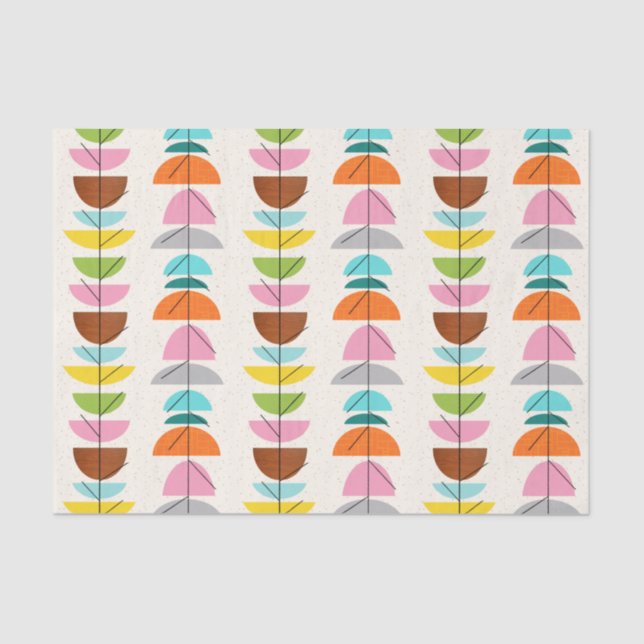 Seda Lenço de papel colorido retro dos ninhos (Frente )