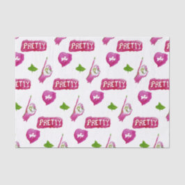 Seda Lenço de papel cor-de-rosa e verde