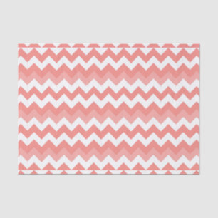 Seda Lenço de papel coral de Chevron