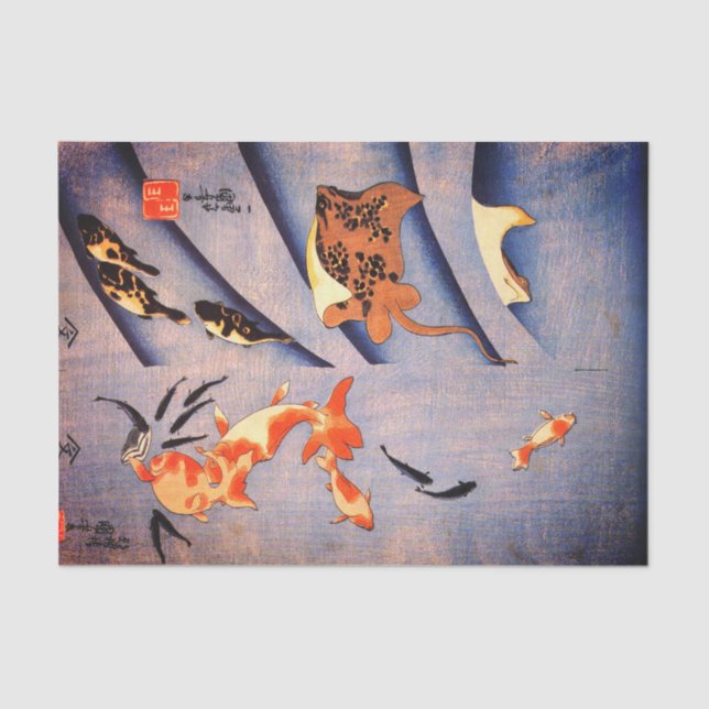 Seda Lenço de papel da ARRAIA-LIXA E da CARPA do (Frente )