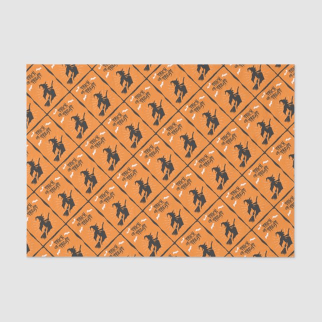 Seda Lenço de papel da bruxa do Dia das Bruxas (Frente )